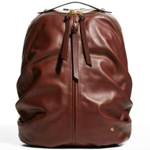 Rag and bone brown leather commuter backpack
